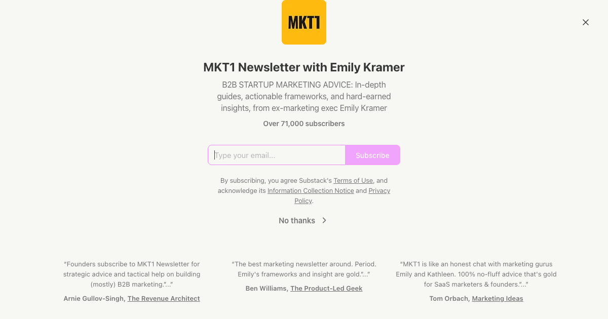 MKT1 Newsletter