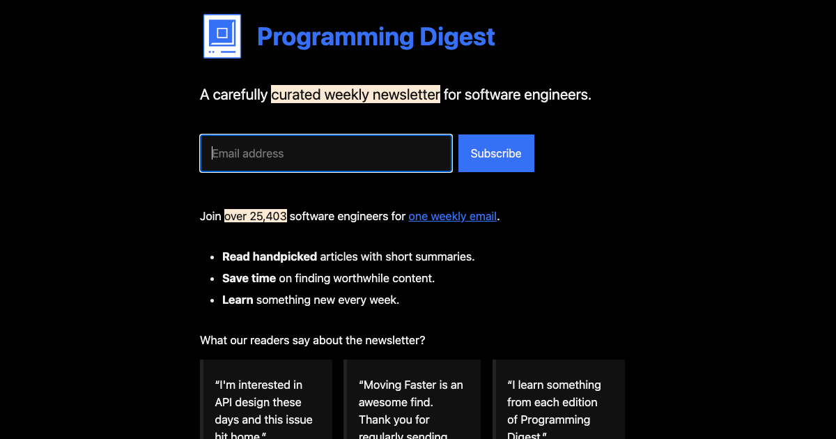 Programming Digest