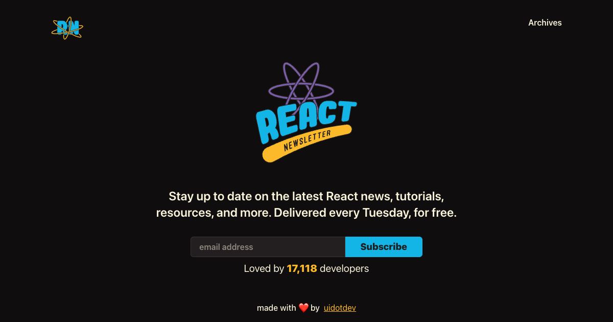 React Newsletter (ui.dev)