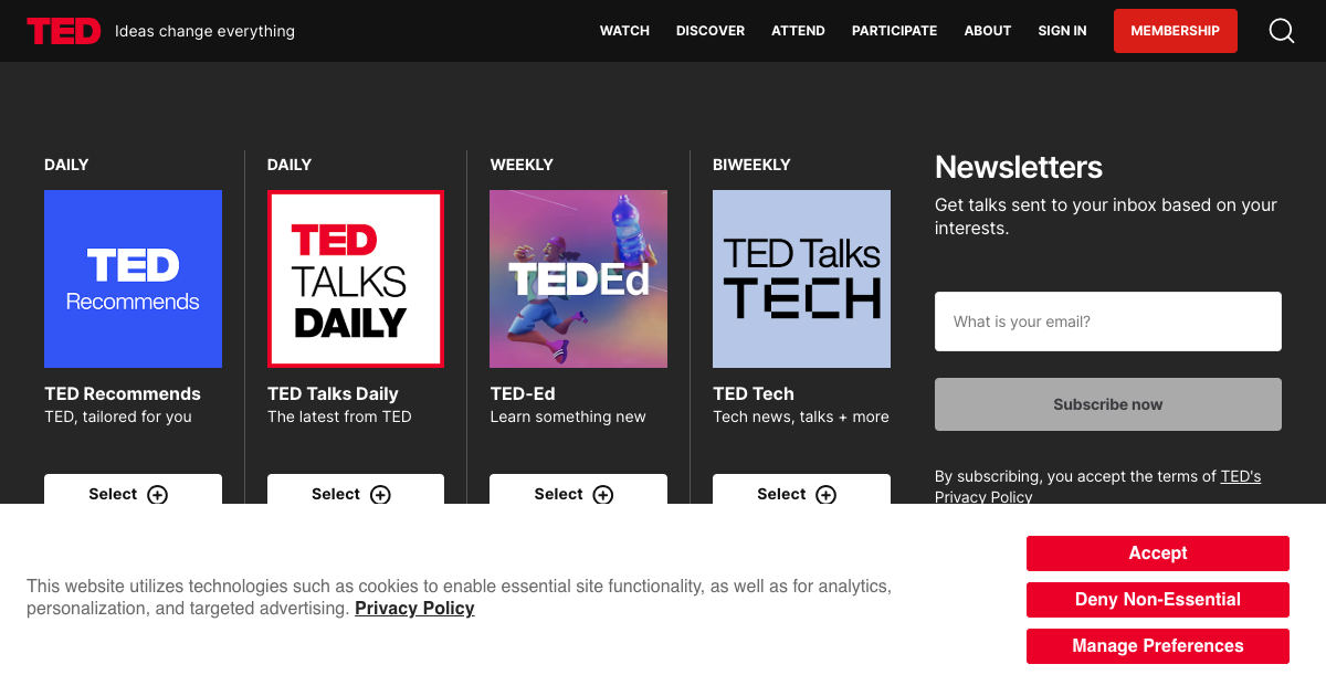 TED Talks Daily Newsletter